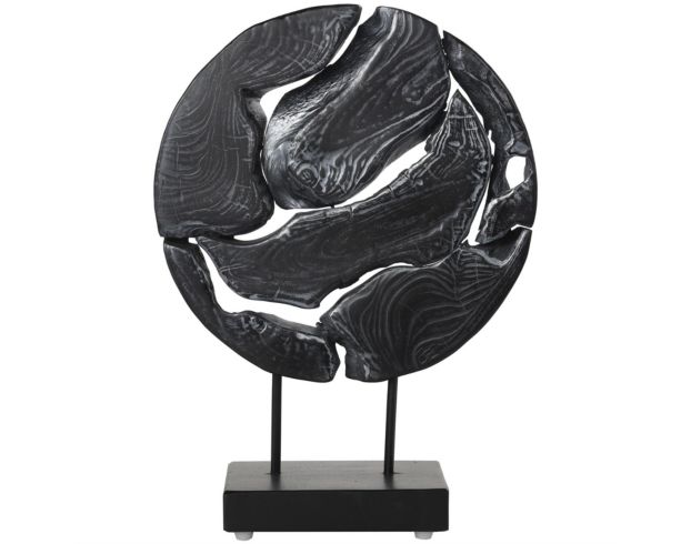 Uma 19-Inch Black Circle Cutout Sculpture large image number 1