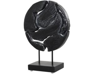 Uma 19-Inch Black Circle Cutout Sculpture