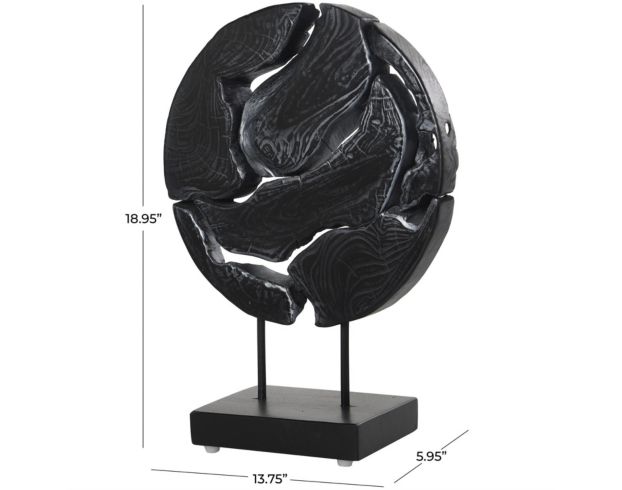 Uma 19-Inch Black Circle Cutout Sculpture large image number 4