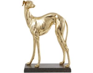 Uma 25-Inch Gold Resin Greyhound Dog Sculpture
