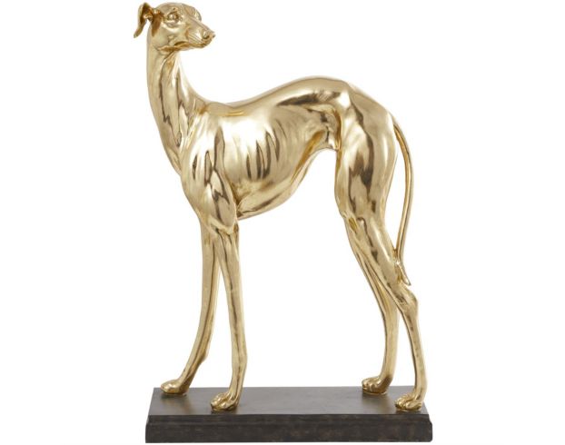 Uma 25-Inch Gold Resin Greyhound Dog Sculpture large image number 1