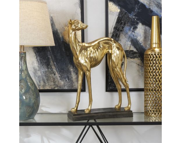 Uma 25-Inch Gold Resin Greyhound Dog Sculpture large image number 2