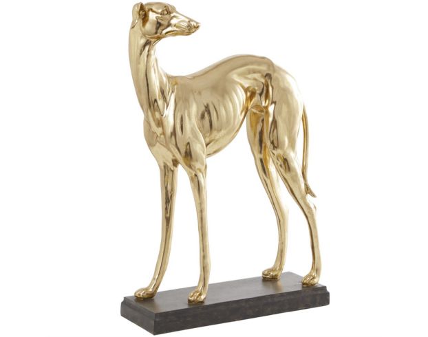 Uma 25-Inch Gold Resin Greyhound Dog Sculpture large image number 3