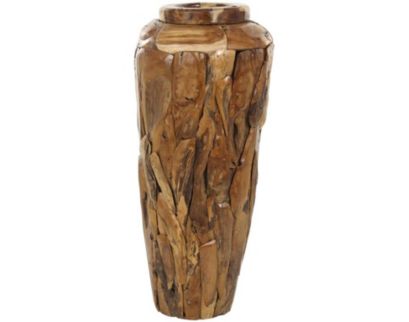 Uma 39" Teak Wood Mosaic Floor Vase