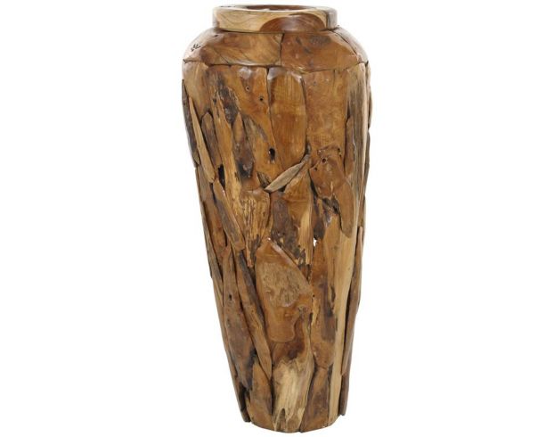 Uma 39" Teak Wood Mosaic Floor Vase large image number 4