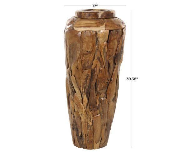 Uma 39" Teak Wood Mosaic Floor Vase large image number 5