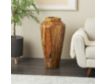 Uma 32-Inch Teak Wood Mosaic Floor Vase small image number 2