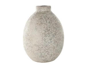 Uma 14-Inch Beige Ceramic Antique Textured Vase