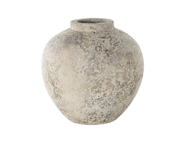 Uma 12-Inch Cream Round Ceramic Antique Vase large image number 1