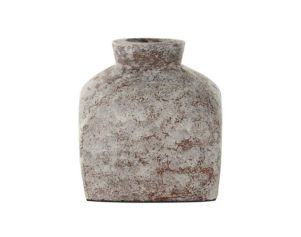 Uma 10-Inch Brown Ceramic Antique Square Vase