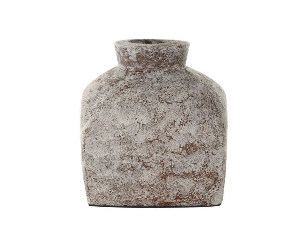 Uma 10-Inch Brown Ceramic Antique Square Vase large image number 1