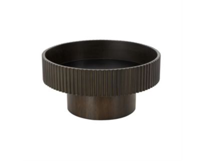 Uma Enterprises, Inc 14-Inch Dark Brown Ribbed Deco Bowl