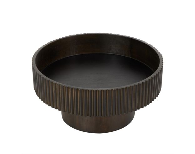 Uma Enterprises, Inc 14-Inch Dark Brown Ribbed Deco Bowl large image number 3