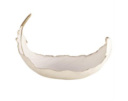 Uma Enterprises, Inc 13-Inch White Polystone Curved Bird Feather