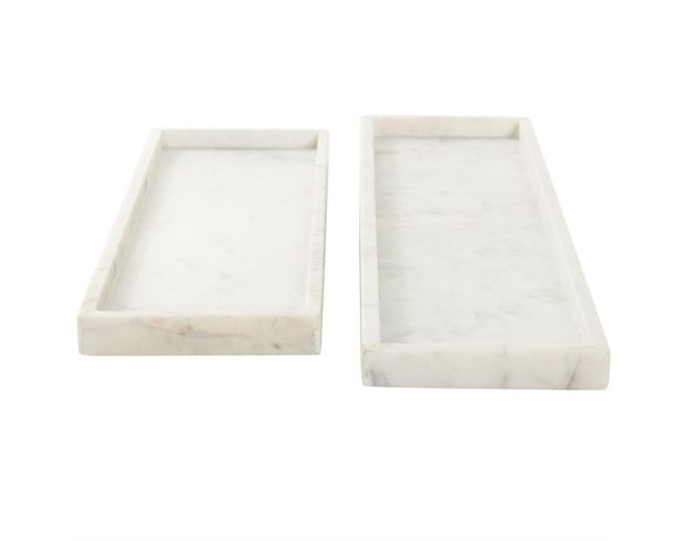 Uma Enterprises, Inc White Marble Tray (Set of 2) large image number 1