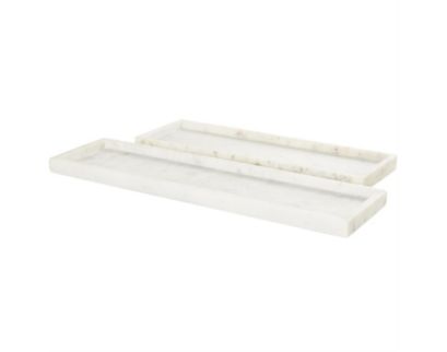 Uma Enterprises, Inc White Marble Tray (Set of 2)