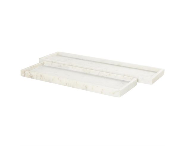 Uma Enterprises, Inc White Marble Tray (Set of 2) large image number 3