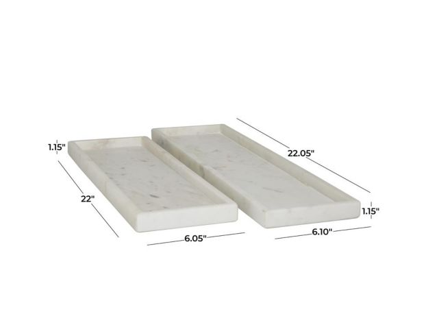 Uma Enterprises, Inc White Marble Tray (Set of 2) large image number 5