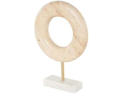 Uma Enterprises, Inc 12-Inch Cream Marble Geo Ring Sculpture