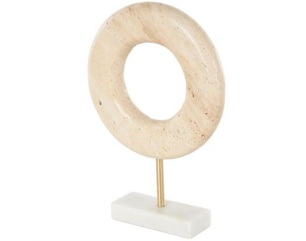 Uma Enterprises, Inc 12-Inch Cream Marble Geo Ring Sculpture large image number 1