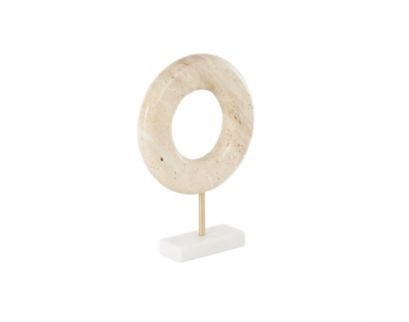 Uma Enterprises, Inc 12-Inch Cream Marble Geo Ring Sculpture