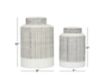 Uma Enterprises, Inc White Striped Ceramic Jar (Set of 2) small image number 5