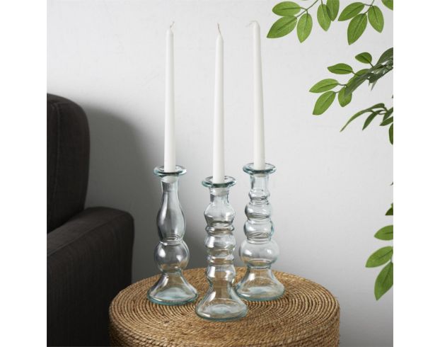 Uma Enterprises, Inc Clear Glass Candleholders (Set of 3) large image number 4