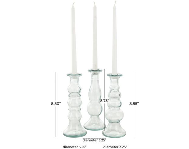 Uma Enterprises, Inc Clear Glass Candleholders (Set of 3) large image number 5