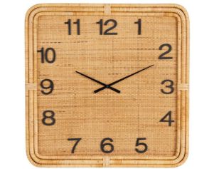 Uma Brown Cane Wall Clock