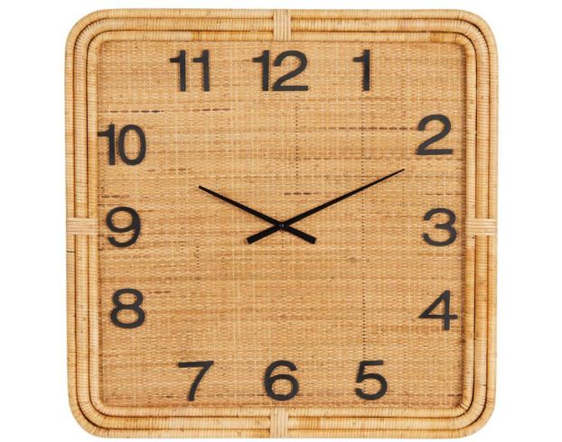 Uma Brown Cane Wall Clock large image number 1