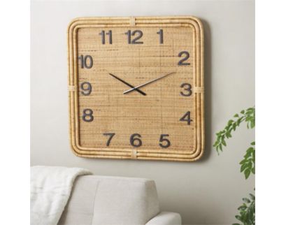 Uma Brown Cane Wall Clock