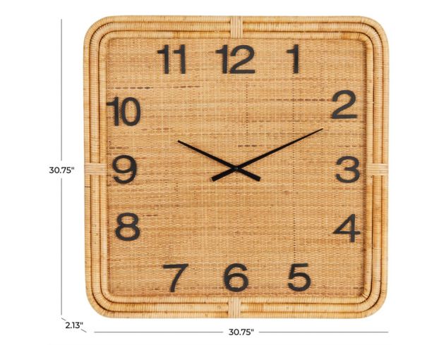 Uma Brown Cane Wall Clock large image number 5