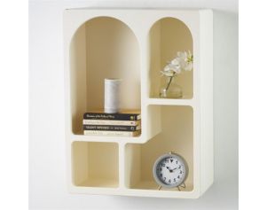 Uma 24 x 31 White Arched Wall Shelf