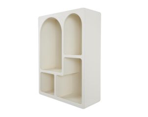 Uma 24 x 31 White Arched Wall Shelf