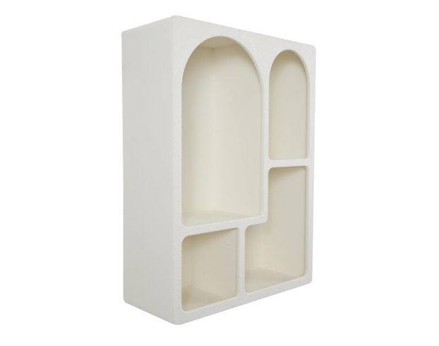 Uma 24 x 31 White Arched Wall Shelf large image number 3