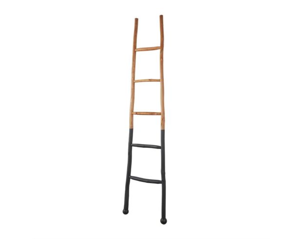 Uma 73" Wood Black & Brown Two-Tone Blanket Ladder large image number 3