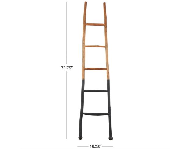 Uma 73" Wood Black & Brown Two-Tone Blanket Ladder large image number 4