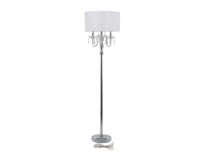 Uma 63" Silver Glam Chandelier Floor Lamp