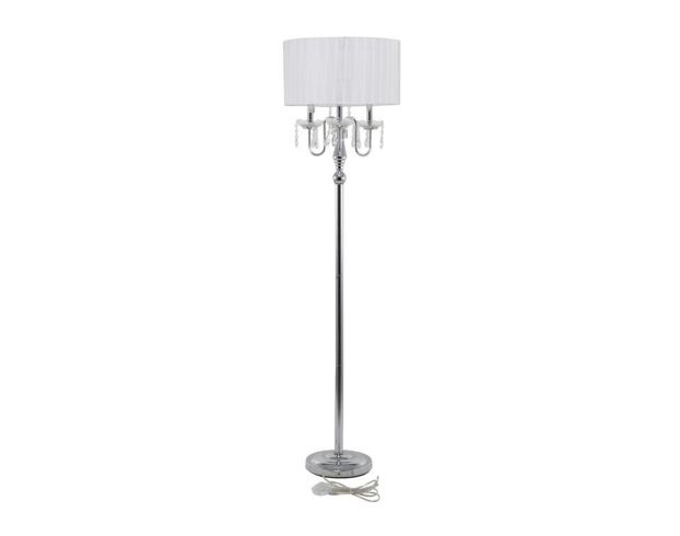 Uma 63" Silver Glam Chandelier Floor Lamp large image number 1