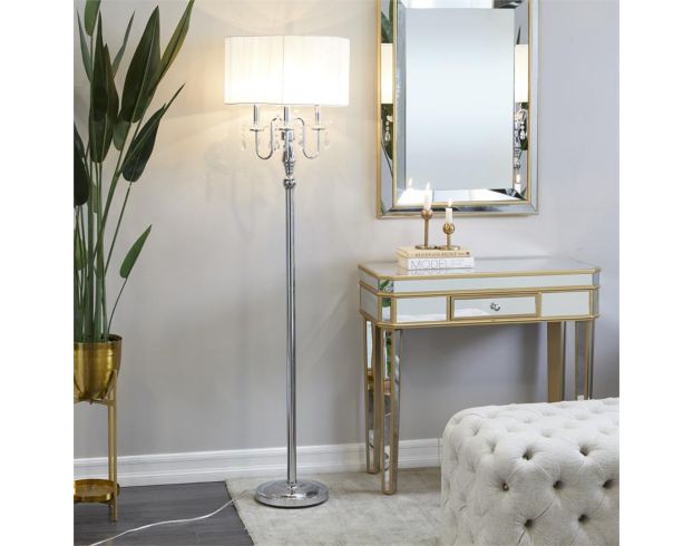 Uma 63" Silver Glam Chandelier Floor Lamp large image number 2