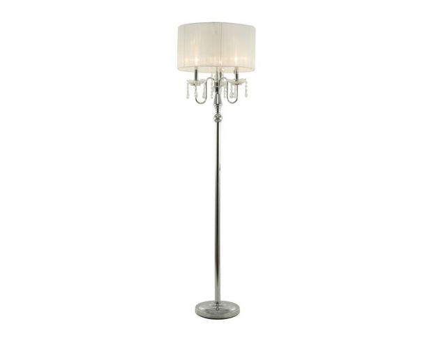 Uma 63" Silver Glam Chandelier Floor Lamp large image number 3