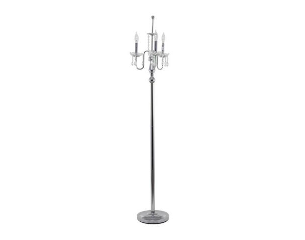 Uma 63" Silver Glam Chandelier Floor Lamp large image number 4