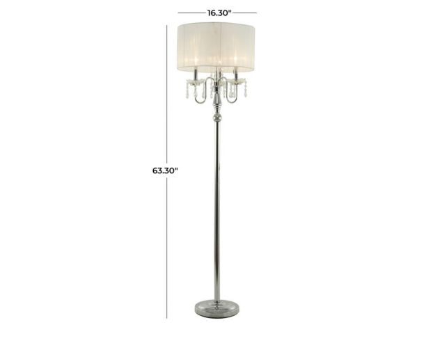 Uma 63" Silver Glam Chandelier Floor Lamp large image number 5