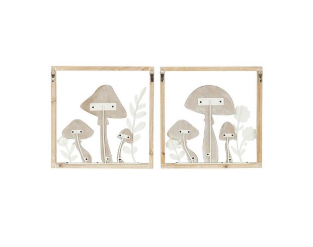 Uma Wood Cutout Mushroom Wall Art (Set of 2) large image number 3