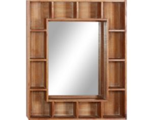 Uma Brown Wood Storage Wall Mirror 29 X 24