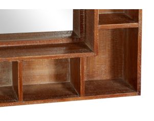 Uma Brown Wood Storage Wall Mirror 29 X 24