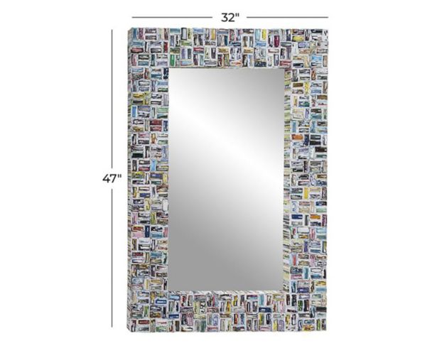 Uma Multi-Colored Glass Eclectic Wall Mirror 47 X 32 large image number 3