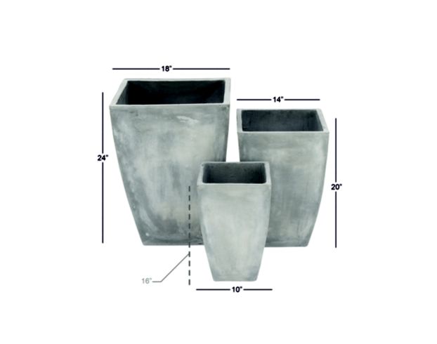 Uma 16-Inch Grey Clay Small Planter large image number 2