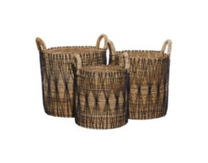 Uma Brown 3-Piece Storage Basket Set