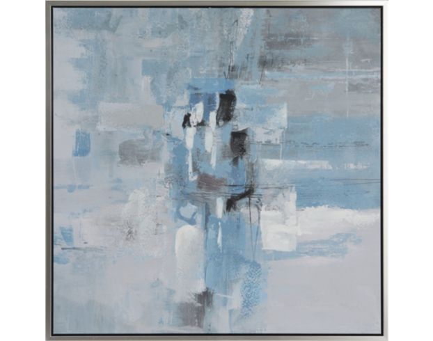 Uma Abstract Art Blue Wood 40 X 40 large image number 1